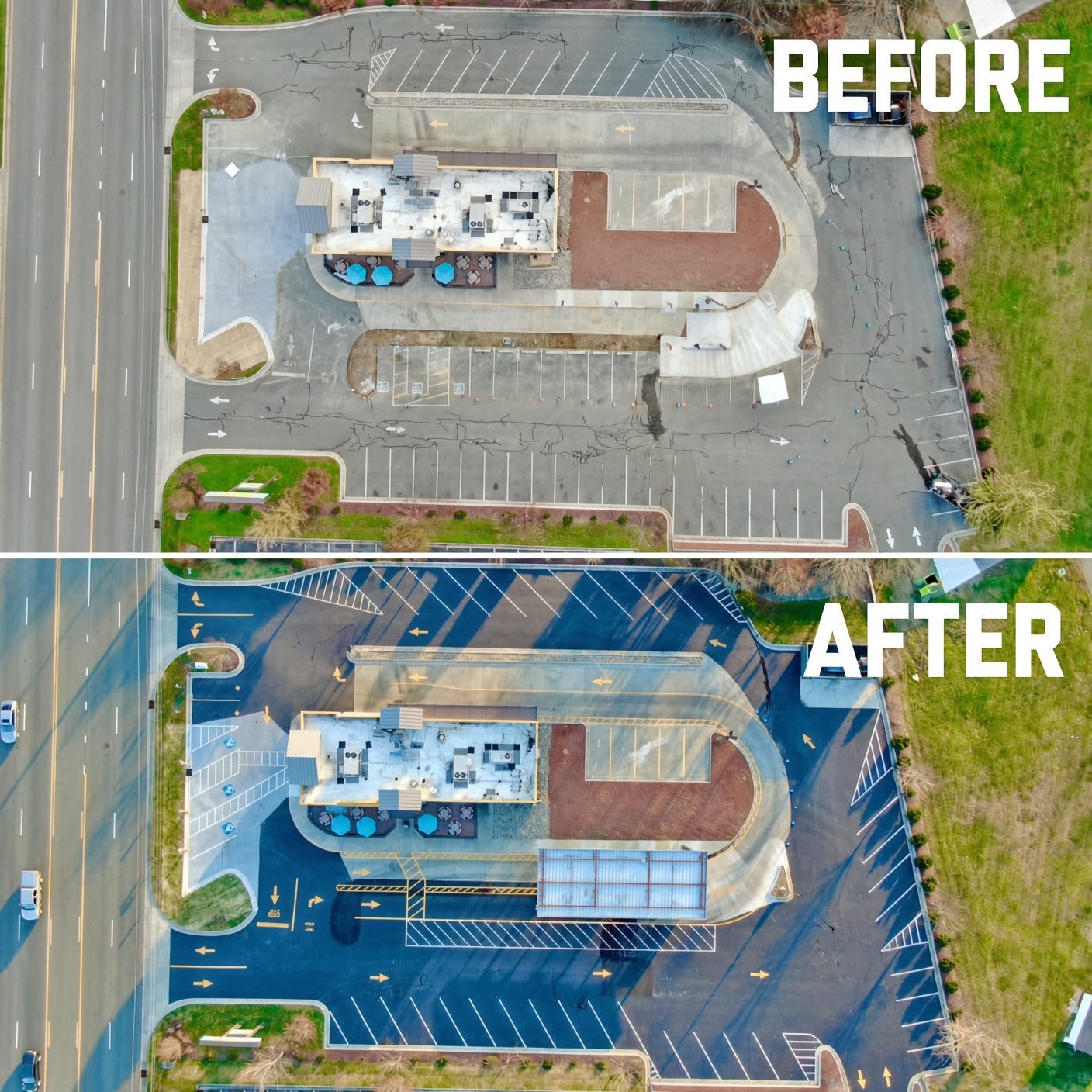 Biscuitville lot before and after
