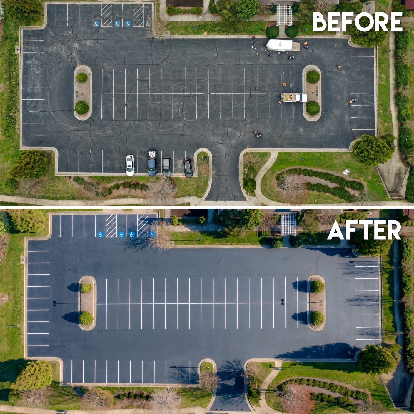 Reedy Fork lot before and after